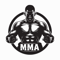 MMA Fight Club Mascot Vector Isolated On white background