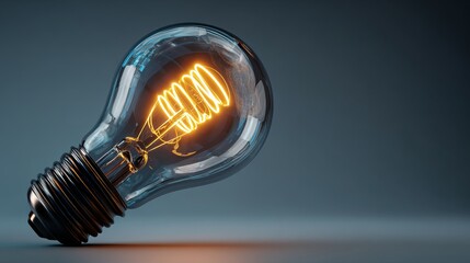 Stunning lightbulb radiates bright ideas and creative solutions, perfect for innovation and business concepts with positive energy and modern design