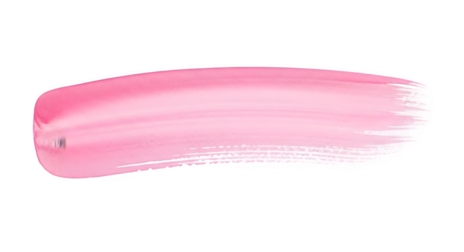 Pink artistic paint brush stroke isolated on transparent background - Powered by Adobe