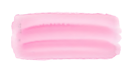 Pink Watercolor Brush Stroke Hand Painted Texture Element on Transparent Background