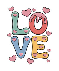 Retro Valentines Day Sublimation PNG