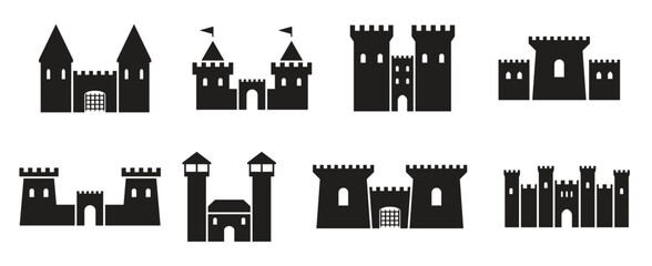 Obraz premium set of black isolated icons on a theme castles