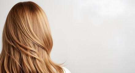 Naklejka premium Blonde Healthy Hair Close-up on White Background, Long Shiny Loc