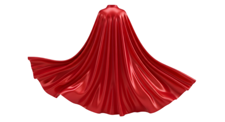 Dramatic red cape flowing against a dark background for costume or superhero concepts