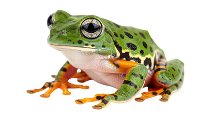 Fototapeta premium Splendid leaf frog isolated on black background captivating amphibian portrait