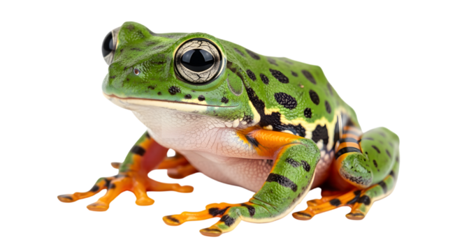 Splendid leaf frog isolated on black background captivating amphibian portrait