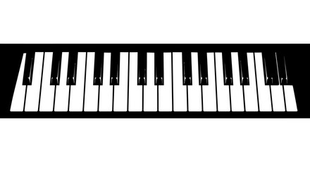 Fototapeta premium Piano keys arrangement with transparent background