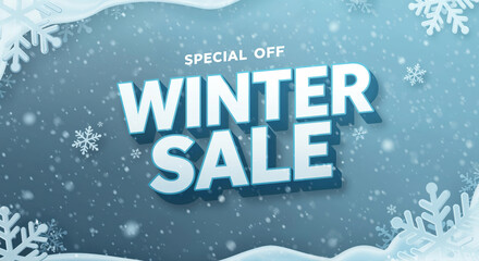 Winter Sale Promotion: The Winter Sale banner, designed with frosted edges, conveys the excitement of the season's special offers
