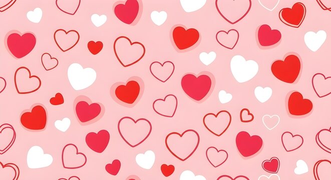 seamless pattern with red hearts