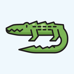 Filled Icon of an crocodile