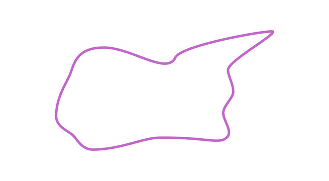 Hand drawn speech box outline with a squiggle, round form. This chat icon has a playful outlined balloon bubble style, perfect as an empty textbox or communication element for modern visuals.