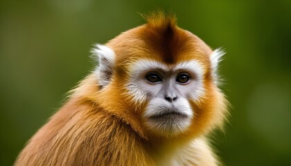 Fototapeta premium closeup of a golden snub-nosed monkey
