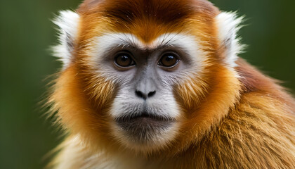 Obraz premium closeup of a golden snub-nosed monkey