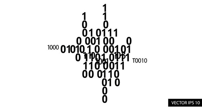 Binary code arrangement with transparent background