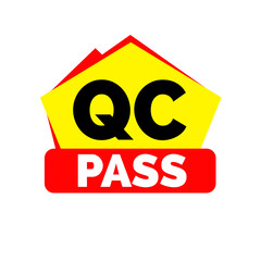 Qc pass png, Qc grade approved, validated product label, Quality test icon, neat downloadable graphic