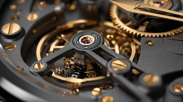 matte black mechanical watch mechanism - Powered by Adobe