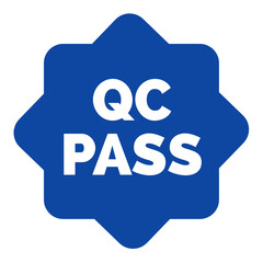 Qc pass png, manufacturing approval label, Qc mark confirmed, assurance Quality tag, design element