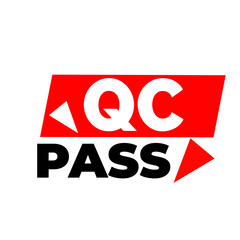  Qc pass png, product check symbol, verified approval mark, simple Qc icon, commercial use graphic