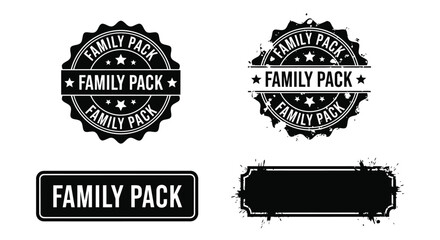 Fototapeta premium Family pack seals and labels in black.