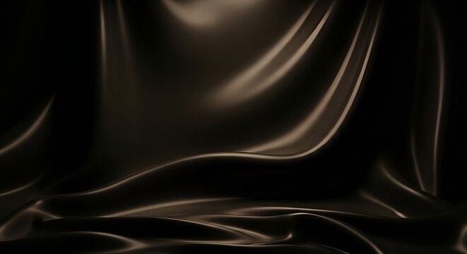Elegant dark satin fabric backdrop with flowing folds and gentle highlights - Powered by Adobe