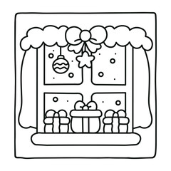 Christmas Window Coloring PagesBold&Easy,   Boldcoloring, Christmas, cute candle with holly bold & easy cute christmas coloring page, Whimsical Gingerbread House Coloring Pages for Kids & Adults, 