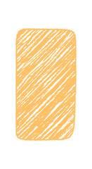 Orange chalk sketch diagonal text frame with organic scribble effect. Rectangle border and banner background create a hand drawn illustration, perfect for modern template and creative card.