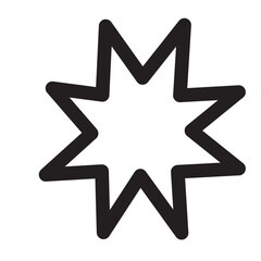 Spiky starburst icon, ideal for explosion, impact, or illustrating energy, excitement, and bold dynamic design elements.