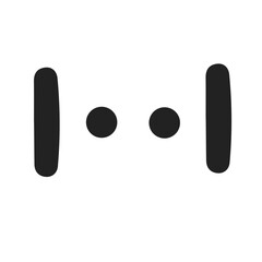 Vertical lines with dot icon, great for alignment, measurement, or illustrating structure, grid, and precise design elements.