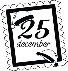 Fototapeta premium Black & White Christmas Text