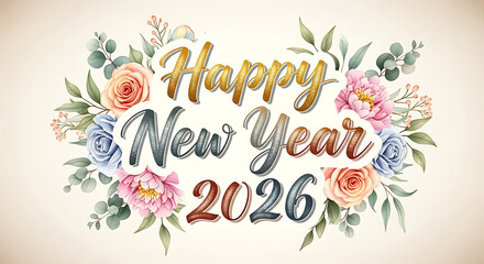 Obraz premium Happy new year floral design