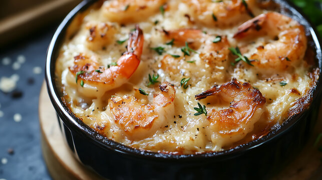 Gratin de Noix de Saint-Jacques et Crevettes