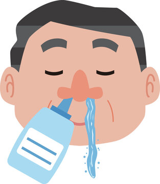 鼻うがいをする男性
