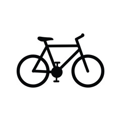 Fototapeta premium Solid black silhouette bicycle icon on white background
