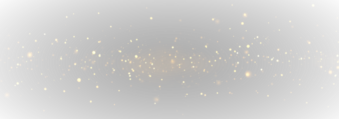 Soft golden dust floats gently through the air in shimmering waves. Tiny sparkles drift like warm festive particles. The glowing haze creates an elegant and magical atmosphere.