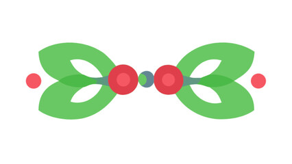 Stylized festive botanical garland design element vector flat icon