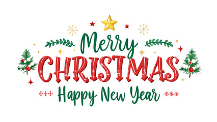 Merry christmas happy new year festive seasonal greeting design