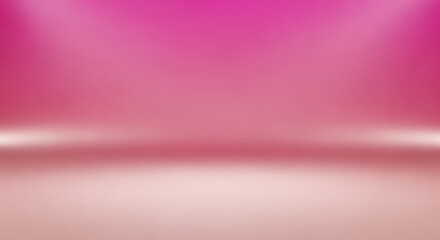 Abstract pink studio background with soft spotlight effect and floor