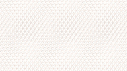 Aesthetic white background featuring a delicate floral pattern in a repeating scalloped design layout