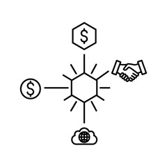 Centralized business network hub connecting finance, agreement, and cloud technology