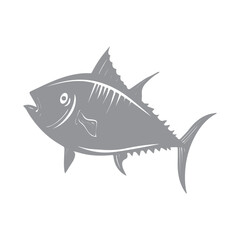 Stylized Fish Illustration in Gray