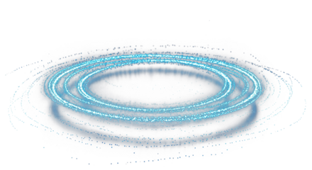 Png bright glowing neon circle ring magic spark futuristic laser LED disco illuminated blue technology vector sign banner round frame border brilliant light effect

