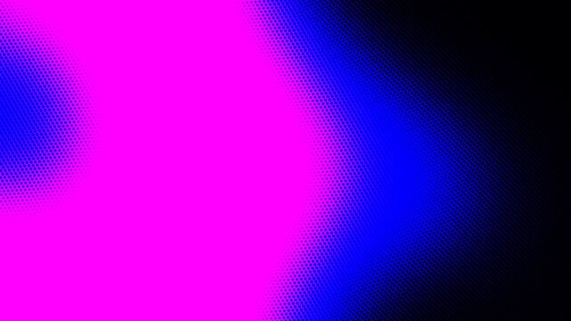 Abstract background animation of glowing dark blue and pink gradient waves with halftone patterns and dot textures