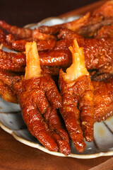 Marinated Chicken Feet with Soy Sauce Glaze - Traditional Asian Dim Sum Delicacy