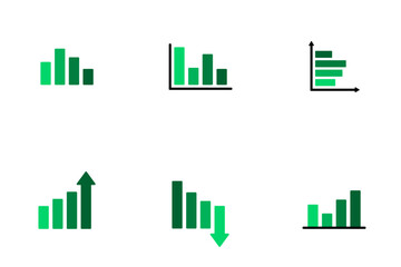Bar Chart Icons Set,Growth and Decline Business Analytics Symbols
