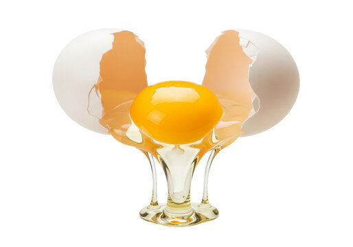 Golden cracked egg dripping yolk perfection, showcasing culinary artistry and pristine natural food ingredient for breakfast, baking, and cooking projects - Powered by Adobe