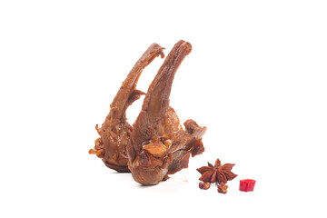 Fototapeta premium Marinated Duck Rack with Spicy Soy Sauce Glaze and Star Anise - Asian Gourmet Cuisine