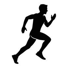 Classic Running Man Silhouette Icon for Sport and Fitness Logo