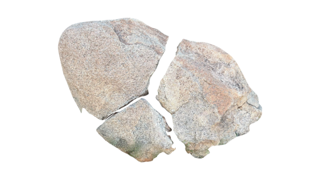 Cracked Stone with Three Pieces