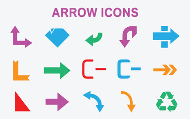 Trendy UI Arrow Indicators Vector Set