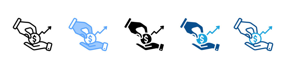 Investment Given icon set multiple style collection